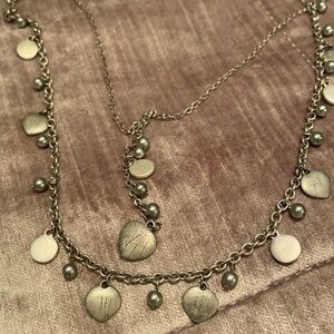 Vintage Double Layer Drop Necklace